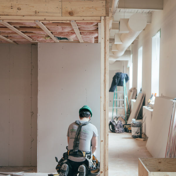 North Phoenix team member working on an interior restoration project